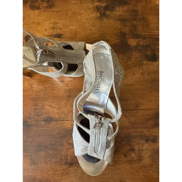 Michael Kors Womens Silver Glitter High Heel Sandals Size 7 - Picture 6 of 16
